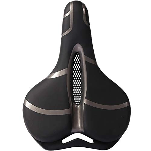Mountain Bike Seat : LIUXING-Home Bicycle Saddle Bicycle Saddle Thick And Soft Silicone Bicycle Saddle For All Seasons Mountain Bike Saddle (Color : Gray, Size : 25x20cm)