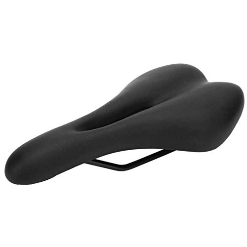 Mountain Bike Seat : LJLCD Bicycle saddle Mountain Bike Saddle Thicken Hollow Bicycle Comfortable Shock Proof Bicycle Saddle Soft Bike Cushion Comfortable and durable (Color : Thicken Black)
