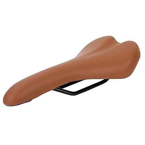 Mountain Bike Seat : LJLCD Bicycle saddle White Mountain Road Bike Saddle Comfortable Shockproof Cycling Bicycle Cushion For Road Bikes Or Fixed Gear Bicycles Comfortable and durable (Color : Brown)