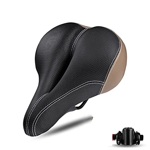 Mountain Bike Seat : LLZH Comfortable Men Women Bike Seat, Foam Padded Leather Road Mountain Bicycle Saddle Cushion with Taillight, Waterproof Soft Breathable Fit MTB Most Bikes