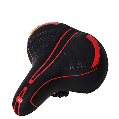 Mountain Bike Seat : Lomelomme Comfortable Bike Saddle Wide Big Bum Bicycle Gel Cushion Extra Soft Pad Artificial Leather Mountain Bike Seat Saddle, Durable, Waterproof for Road Bikes & Mountain Bike (Red)
