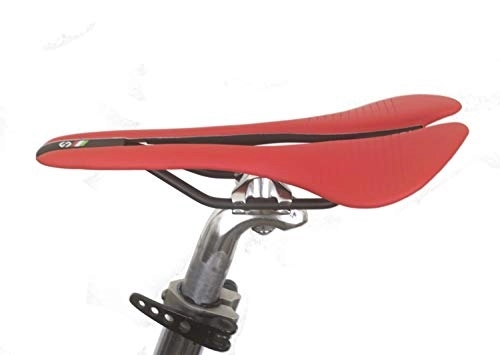 Mountain Bike Seat : London Craftwork Lightweight Saddle for BROMPTON (145 grams less than the standard Brompton saddle) Red