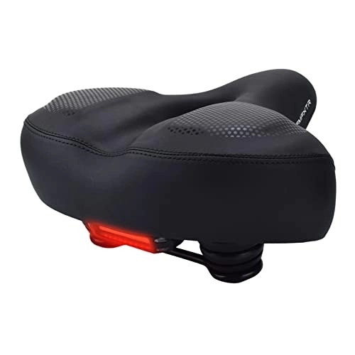 Mountain Bike Seat : LOVIVER Comfort Bicycle Saddle Mountain Cycling Seat Shock Absorber Biking Bike Seat Cushion Pad Breathable Replacement for Men, black with taillight
