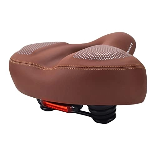 Mountain Bike Seat : LOVIVER Comfort Bicycle Saddle Mountain Cycling Seat Shock Absorber Biking Bike Seat Cushion Pad Breathable Replacement for Men, brown with taillight