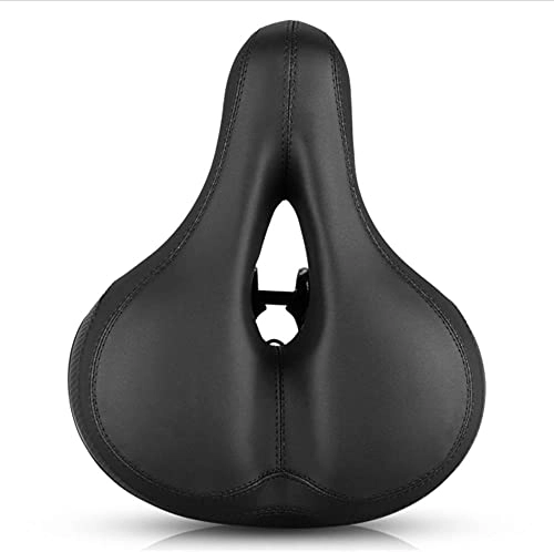 Mountain Bike Seat : LSSJJ Bicycle Seat Saddle, Bicycle Saddle Thickening of The Memory Foam Waterproof Replacement Leather Bike Saddle on Your Mountain Bike for Women and Men with Big Bottoms-black