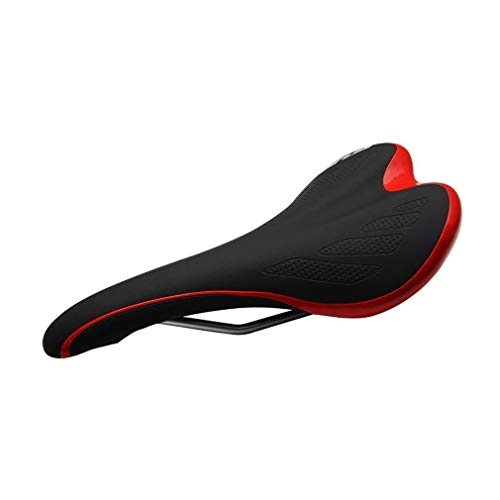 Mountain Bike Seat : LULIJP Bike Accessories Microfiber Leather Mtb Mountain Road Bike Saddle Comfortable Bicycle Saddle Ergonomically Easy to Install (Color : Red, Size : 1)