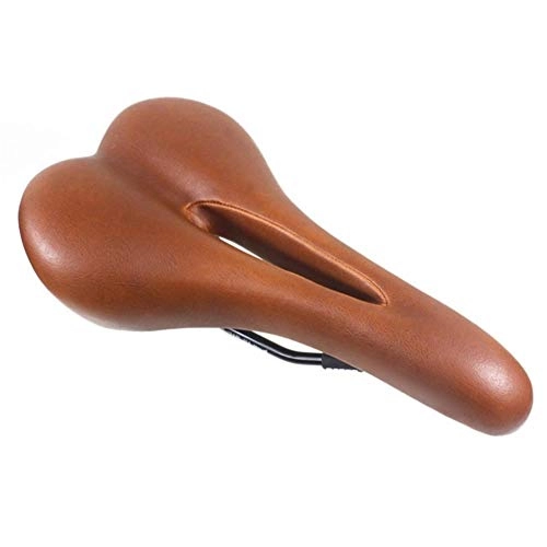 Mountain Bike Seat : LULIJP Bike Accessories Retro Bicycle Saddle Hollow Cycling Saddle PU Leather Vintage Seat Custion Road Bike MTB Saddle Classic Brown (Color : Brown, Size : 1)