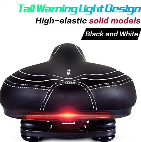 Mountain Bike Seat : LWR Bicycle seat unisex seat taillights Comfortable wide bike saddle, solid hollow variety of styles Waterproof and breathable Safety Suitable for most bicycles, E