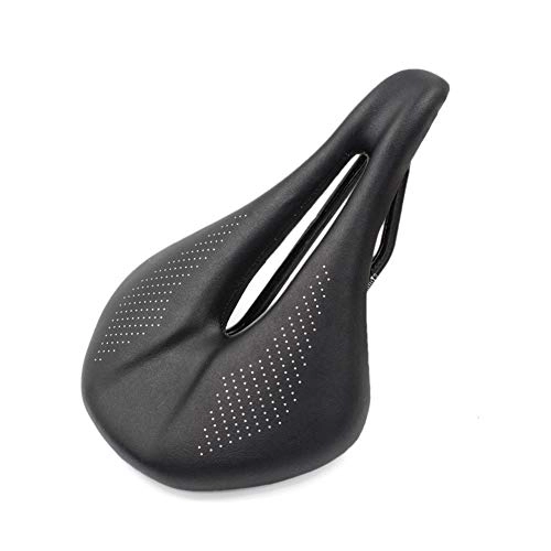 Mountain Bike Seat : LYzpf Bicycle Saddle Mountain Bike Seat Cushion Road Accessories Comfy Carbon Fiber Leather Comfortably For Men Women, 143 * 240mm
