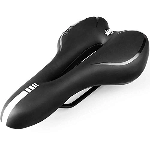 Mountain Bike Seat : Lzdingli Bicycle Accessories Bicycle saddle - mountain bike saddle Thick silicone saddle Soft cushion Suitable for bicycle mountain bike / road bike / rotary exercise bike black for Cycling Enthusiasts