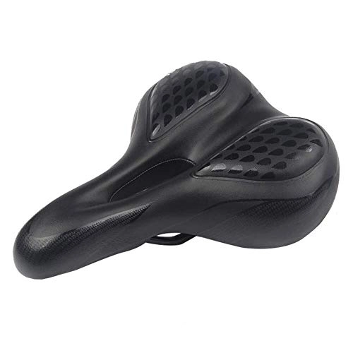 Mountain Bike Seat : Lzdingli Bicycle Accessories Bicycle saddle - mountain bike saddle waterproof soft big butt cushion suitable for bicycle mountain bike / road bike for Cycling Enthusiasts (Color : Black)