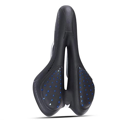 Mountain Bike Seat : MAATCHH Bike Saddle Design of the Central Relief Area of the Seat Saddle and Bicycle Cushion for Road Bikes and Mountain Bikes for MTB Mountain Bike, Road Bike (Color : Blue, Size : 28X17CM)