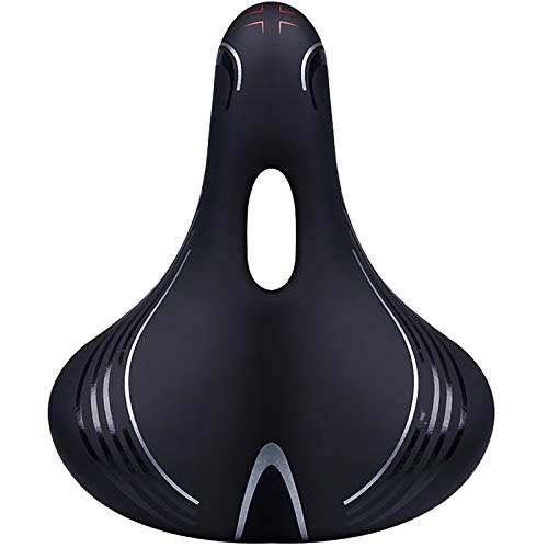 Mountain Bike Seat : MAATCHH Bike Saddle Mountain Bike Seat Cushion Hollowed Out Bicycle Seat Cushion Riding Equipment Accessories Fit Most Bikes (Color : Black, Size : 22x26cm)