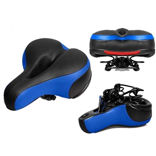 Mountain Bike Seat : Maoviwq Bicycle Seat Wide Big Road Mountain MTB Saddle Bike Bicycle Cycling Seat Soft Cushion For Road Spin Stationary Mountain (Size:25 * 20cm; Color:Blue)