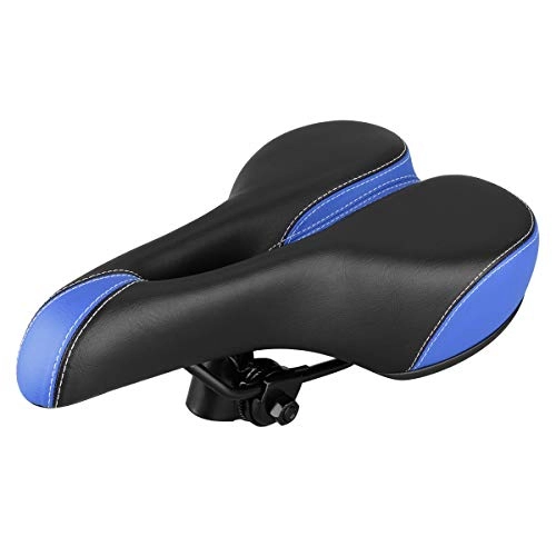 Mountain Bike Seat : MBEN Bicycle cushion, shock absorption, breathable, comfortable mountain bike hollow breathable saddle seat cushion, unisex suitable for sports and outdoor bicycles, Blue