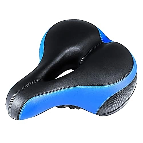 Mountain Bike Seat : MBROS Bicycle Saddle, Oversized Padded Seat Riding Gear Accessories, Ergonomically Designed Seat Cushion, Dirt Resistant, Breathable, Suitable for Sports / road / mountain Bike (Color : Blue)