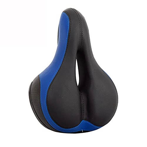 Mountain Bike Seat : MCYAW 3D Bicycle Saddle Seat Men Women Thicken MTB Road Cycle Saddle Hollow Breathable Comfortable Soft Cycling bike Seat (Color : Blue F)