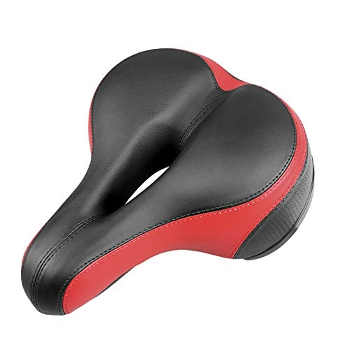 Mountain Bike Seat : MIAOGOU Bicycle Seat Bicycle Saddle Soft Thicken Wide Mountain Road Bike Saddle Cycling Seat Pad + Rear Cycling Light Bicycle Accessories