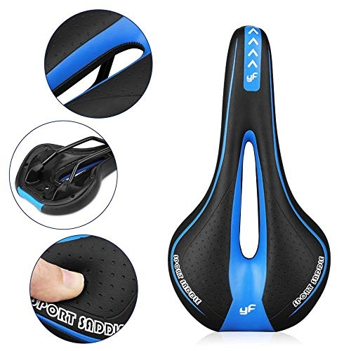 Mountain Bike Seat : Milky Way Unisex Sports Bike Seat Pad, Comfortable Bike Seat Bicycle Sport Saddle(Black blue)