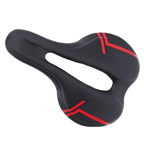 Mountain Bike Seat : minifinker Hollow Bike Cushion, Breathable One Piece Molding Tilted Down Head Mountain Bike Saddle Cushion Ergonomic for Riding(Black and Red)