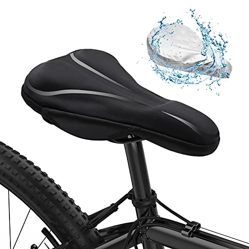 Mountain Bike Seat : MLD Bike Seat Cushion, Comfort Replacement Bike Saddle for Men and Women, Waterproof Soft Padded Bicycle Seat Universal for Mountain Exercise Bike, Indoor and Outdoor Bikes (Black)