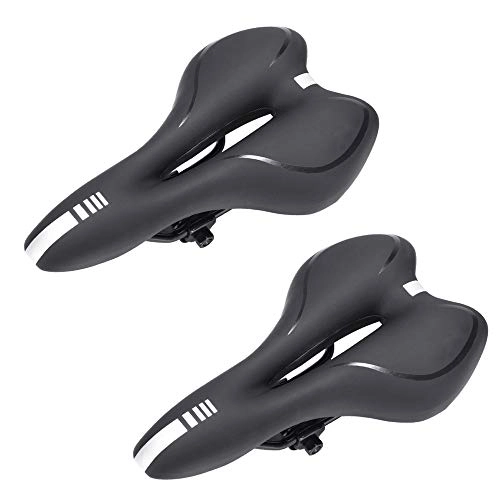 Mountain Bike Seat : MMJJQWE 2Pcs Bike Saddle Lightweight, Bike Seat Breathable Comfortable Bicycle Seat with Central Relief Zone, for Road Bike and Mountain Bike