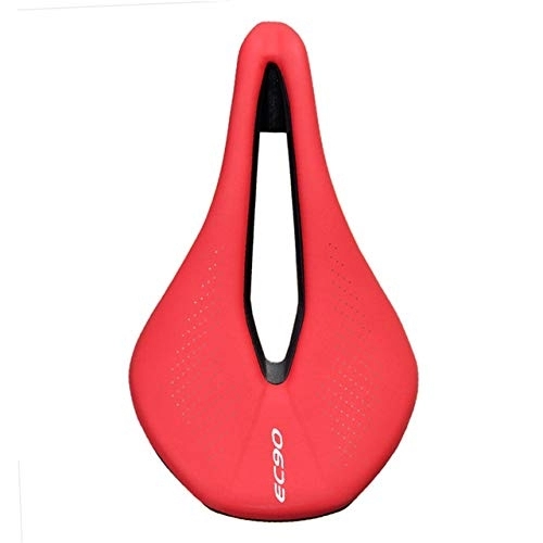 Mountain Bike Seat : MOEENS Comfortable Bicycle Saddle, Bike Saddle Bicycle Width Seat Saddle MTB Road Bike Saddles Mountain Bike Racing Saddle PU Breathable Soft Comfortable Seat Cushion Bike Seat (Color : Red)