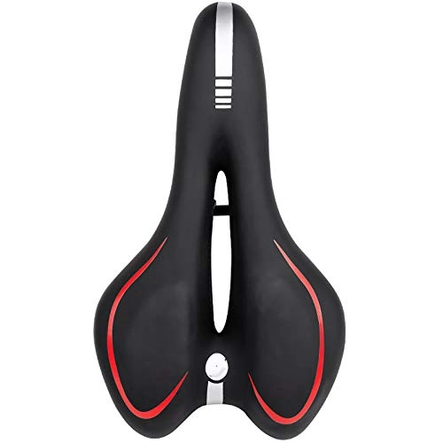 Mountain Bike Seat : MOMIN Bike Saddle Professional Comfortable Bicycle Silicone Cushion Bicycle Seat Riding Accessories Fit Most Bikes Mountain Bike (Color : Red, Size : 27.5x10x16cm)