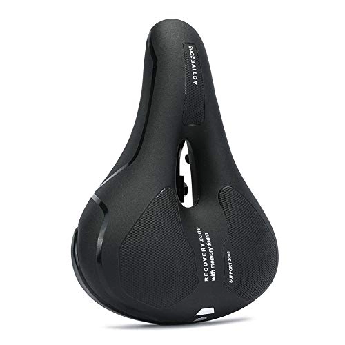 Mountain Bike Seat : Most Comfortable Bicycle Seat, Soft Breathable Thickened Memory Sponge Mountain Bike Bicycle Saddle Cushion Wide Bike Seat Memory Foam Bicycle Gel Seat for Men & Womens Comfort Black