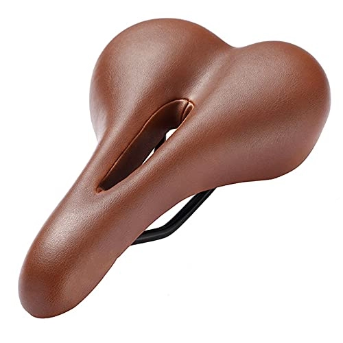 Mountain Bike Seat : Mountain Bike Cushion Retro Thick Leather Double Rubber Ball Damping Saddle Article Waterproof Universal Fit Most Bikes for Men Women Brown