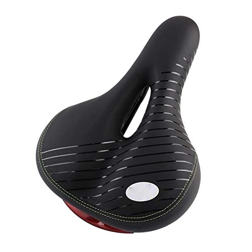 Mountain Bike Seat : Mountain Bike Hollow Seat Saddle Replacement Pad Wide Bicycle High Elastic Soft Foam Cushion Bicycle seat (Color : Black Green)