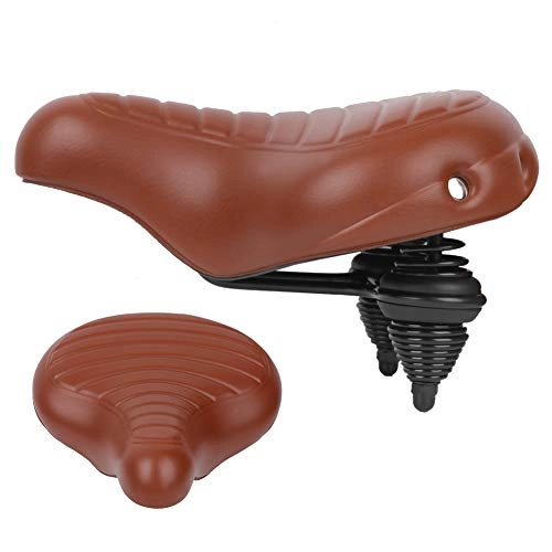 Mountain Bike Seat : Mountain Bike Saddle Comfortable Bike Seat with Double Shock Absorption Ball and Thicken Padding(brown)