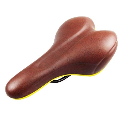Mountain Bike Seat : Mountain bike saddle Super soft and comfortable Thickened Bicycle equipment accessories PU material bicycle saddle Bicycle seat (Color : Brown)