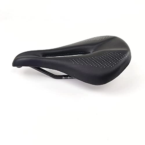 Mountain Bike Seat : Mountain Bike Seat, Bike Seat Pu+carbon Fiber Saddle Road Mtb Mountain Bike Bicycle Saddle For Man Cycling Saddle Trail Comfort Races Seat 143 / 155 (Color : 143mm glossy)