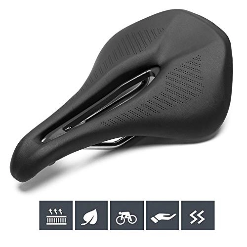 Mountain Bike Seat : Mountain bike seat, Lightweight Comfortable Mountain Bike Bicycle Seat, Ergonomics with Central Relief Zone Design Fit for Road Bicycle and Mountain Bike, Black