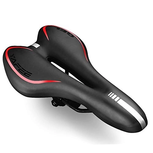 Mountain Bike Seat : Mountain Bike Seat, Thickened Silicone Saddle Comfortable and Super Soft and Elastic Bicycle Accessories Waterproof and Dustproof Bicycle Saddle Cushion Red