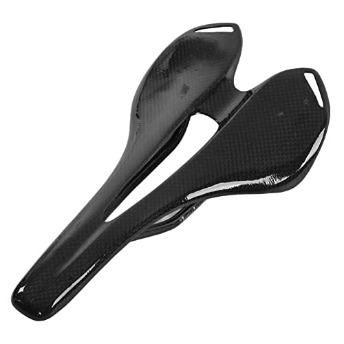 Mountain Bike Seat : Mountain Bike, T-800 Carbon Fiber Material, 143mm / 5.6 Wide Bicycle Saddle with Small Grid Look for Bicycle (3K gloss)