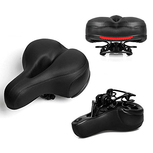 Mountain Bike Seat : MTB Saddle Shock Resistant Large Cushion Bike Saddle with 3D Foam, Well Padded and Comfy (Black)