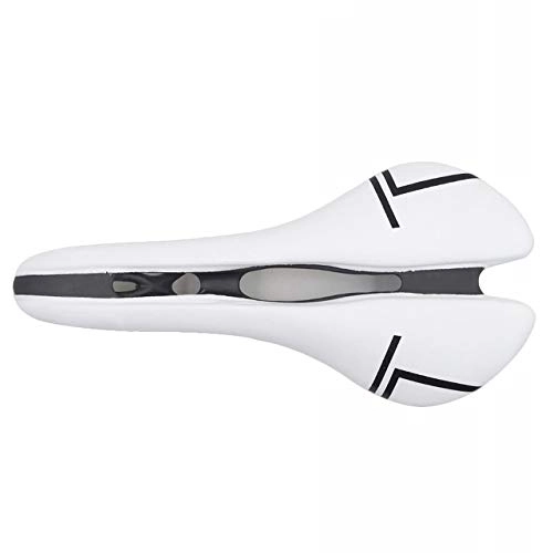 Mountain Bike Seat : MTYD Bicycle saddle, full carbon fiber material, hollow light breathable saddle, suitable for mountain bike, city road car white.