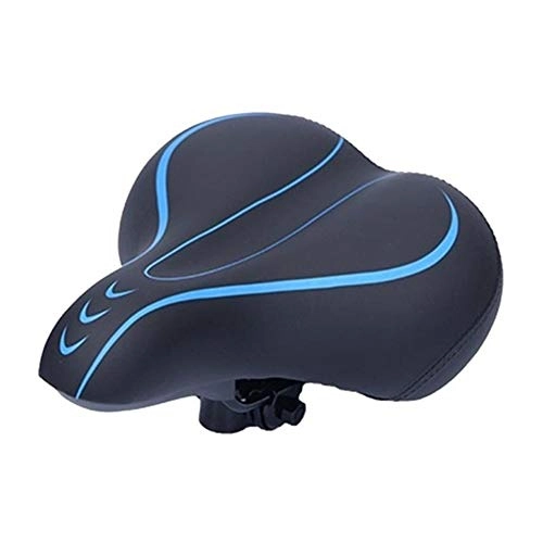 Mountain Bike Seat : N\A Bike Front Seat Mat，Comfortable Shock Absorption Simple Bicycle Saddle Bike Seat for Woman Male Waterproof Leather Bicycle Seat (Color : Blue)
