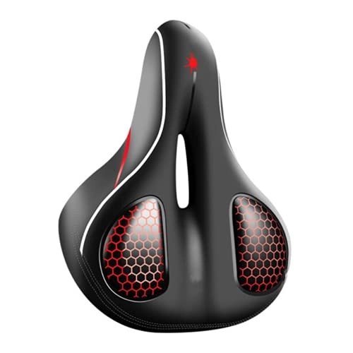 Mountain Bike Seat : N / B Hollow Breathable Bike Seat, Dual Shock Absorbing Memory Foam, Comfortable And Waterproof, With Warning Tail Light, For Exercise Bikes, Mountain Bikes, Spin Bikes