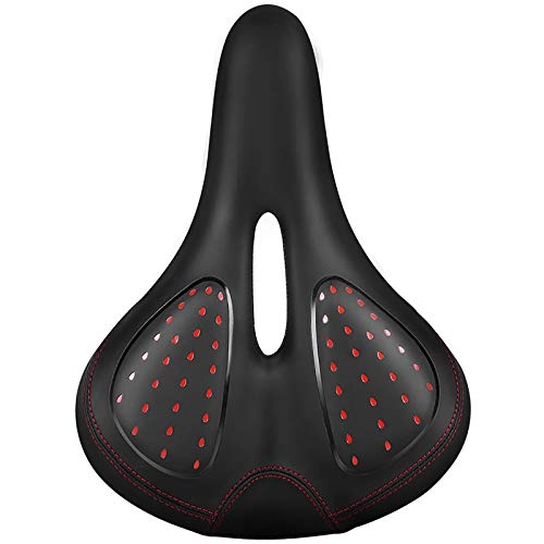Mountain Bike Seat : NgMik Bike Seat Clamps Mountain Bike Silicone Saddle Bicycle Seat Saddle Seat with Tail Light MTB Saddle (Color : Red, Size : 26x19cm)