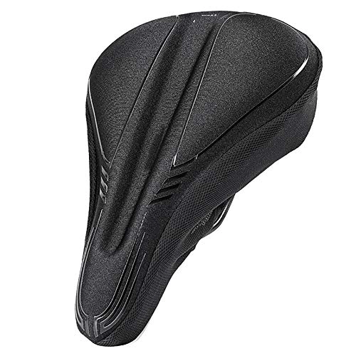 Mountain Bike Seat : NgMik Bike Seat Clamps Thick and Comfortable Memory Foam Seat Cushion Bicycle Seat Cushion for All Seasons MTB Saddle (Color : Black, Size : 29x21cm)