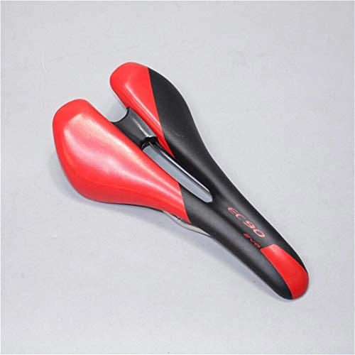 Mountain Bike Seat : Nmyz Bike saddle 2019 EC90 Bicycle Saddle Bike Seat Men Cycling Cushion Mountain Bike Steel Rail Sillin Cojines Hollow Design 270-130mm bike seats for women dual comfort exercise (Color : Red)