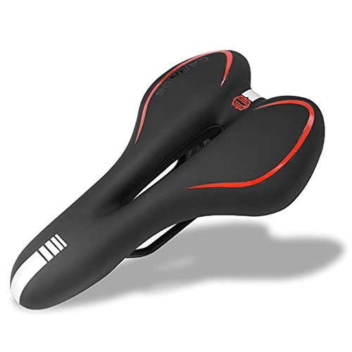 Mountain Bike Seat : NWB Bicycle Saddle with Reflective Strip, Comfortable and Soft Gel Bike Seat with Shock Absorbing, for MTB Mountain Bike Road Bike Exercise Bike, Central Breathableand Ergonomics Design