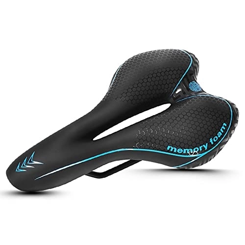 Mountain Bike Seat : NWB Ergonomics Memory Foam Bike Seat, Gel Waterproof Bicycle Saddle with Central Relief Zone and Shock Absorbing Design, for Mountain Bikes Road Bikes Men and Women