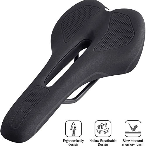Mountain Bike Seat : OhLt-j Memory Sponge Bike Saddle Mountain Bike Seat Breathable Comfortable Cycling Seat Cushion Pad with Central Relief Zone and Ergonomics Design Fit for Road Bike and Mountain Bike