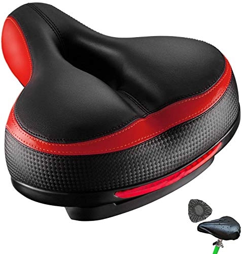 Mountain Bike Seat : OhMyGoods Ergonomic Comfortable Bicycle Saddle for Men and Women, Large Ultra Comfort Bicycle Saddle with Reflective Strip, Bike Seat for Bicycle / Mountain Bike / Road Bike / Hiking