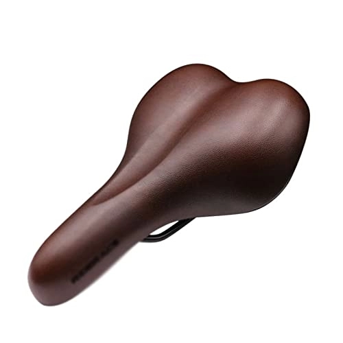 Mountain Bike Seat : OUSIKA Bike Seat Bike Saddle Soft Shock Absorption Mountain MTB Comfort Bicycle Seat PU Leather Sponge Shockproof Soft Solid Road Cycling Cushion Bicycle (Color : Brown)