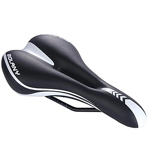 Mountain Bike Seat : PBTRM Bicycle Cushion Mountain Road Bike Saddle Silicone Cushion, Hollow, Breathable And Shock-Absorbing, Lightweight Road Bicycle Saddle for Men / Women, White